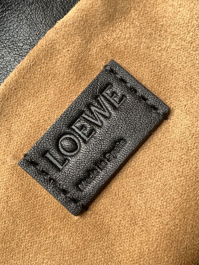 Loewe original calfskin medium flamenco clutch A411FC1 black