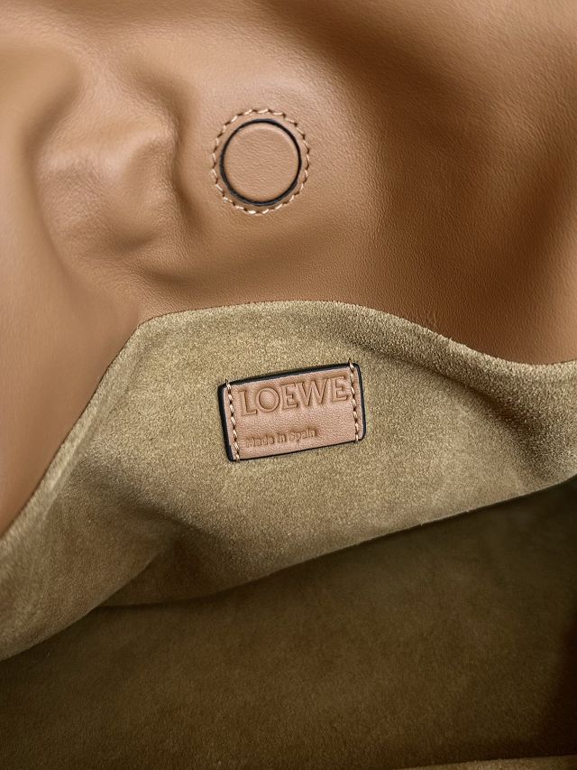 Loewe original calfskin medium flamenco clutch A411FC1 brown