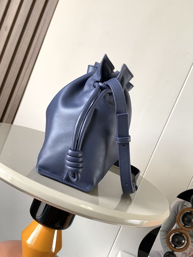 Loewe original calfskin medium flamenco clutch A411FC1 navy blue