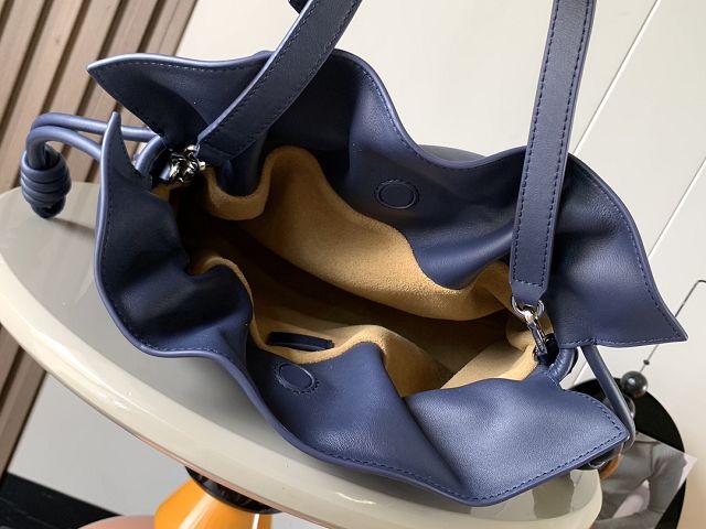 Loewe original calfskin medium flamenco clutch A411FC1 navy blue