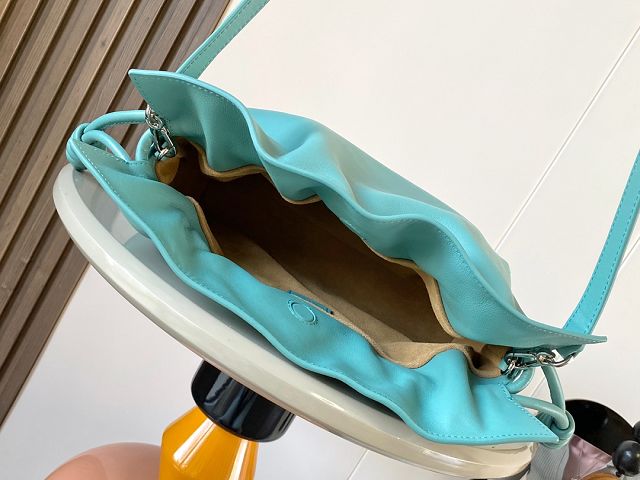 Loewe original calfskin medium flamenco clutch A411FC1 water blue