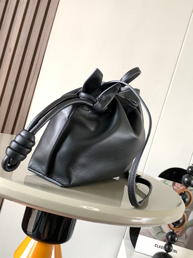 Loewe original calfskin mini flamenco clutch A411FC2 black