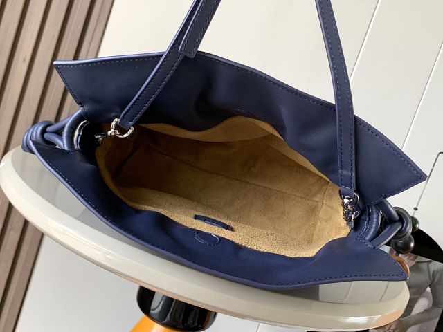 Loewe original calfskin mini flamenco clutch A411FC2 navy blue