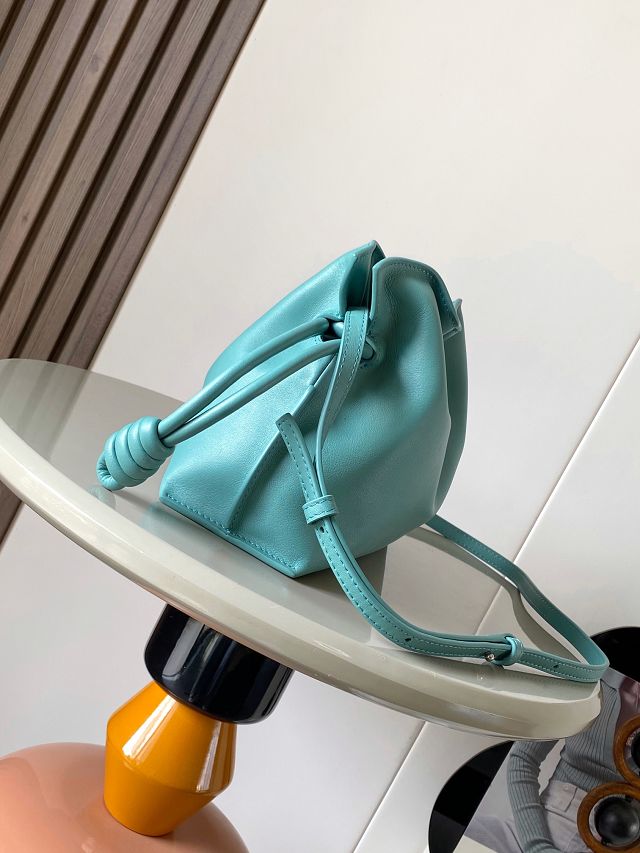 Loewe original calfskin mini flamenco clutch A411FC2 water blue