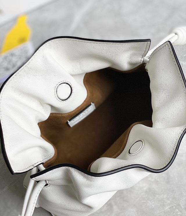 Loewe original calfskin mini flamenco clutch A411FC2 white