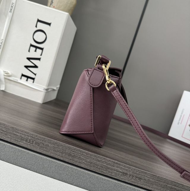 Loewe original calfskin mini puzzle bag A510P88 burgundy