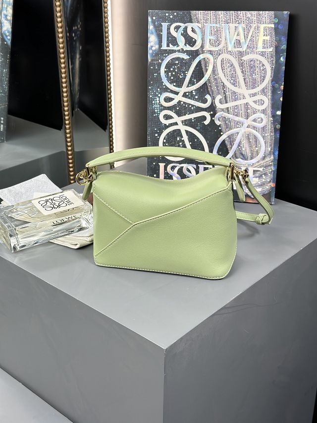 Loewe original calfskin mini puzzle bag A510P88 green