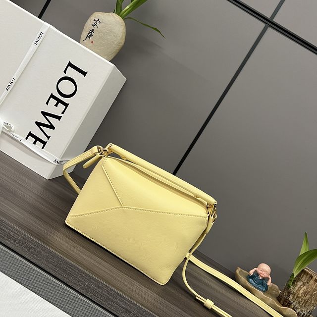 Loewe original calfskin mini puzzle bag A510P88 yellow