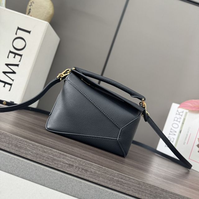 Loewe original grained calfskin mini puzzle bag A510P88 black