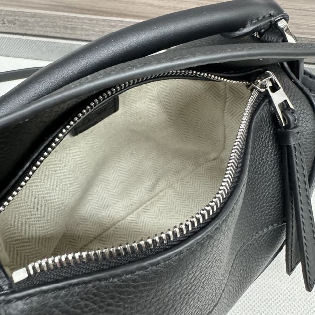 Loewe original grained calfskin mini puzzle bag A510P88 black