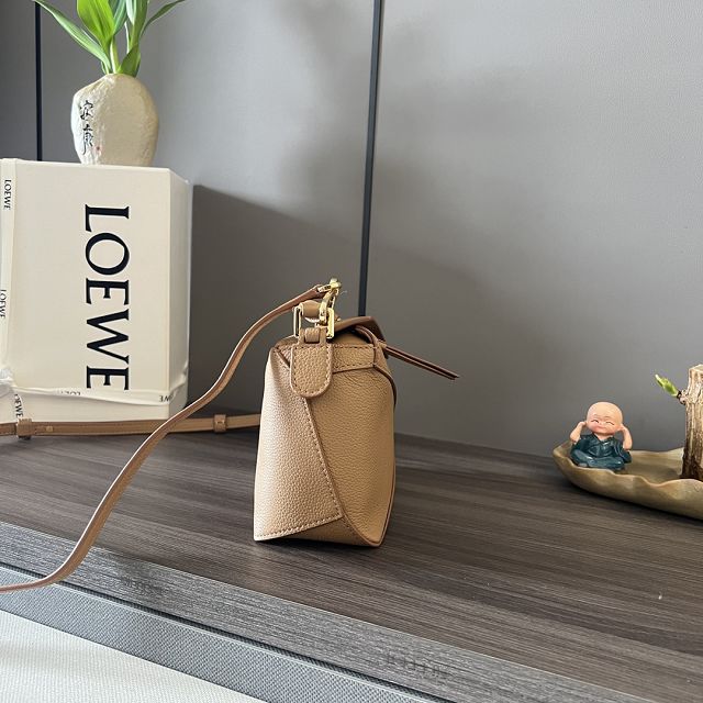 Loewe original grained calfskin mini puzzle bag A510P88 caramel