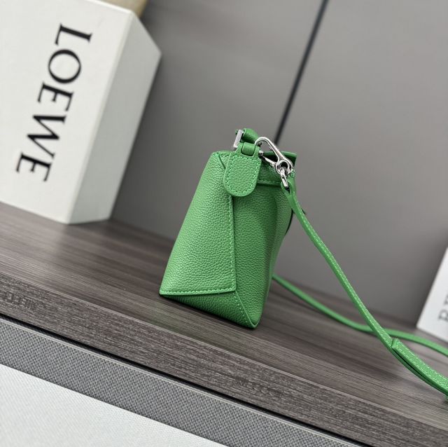 Loewe original grained calfskin mini puzzle bag A510P88 green