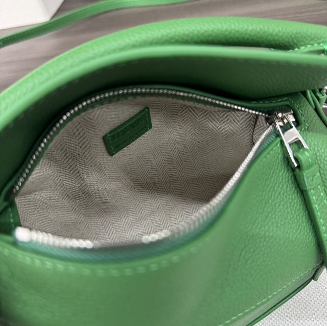 Loewe original grained calfskin mini puzzle bag A510P88 green