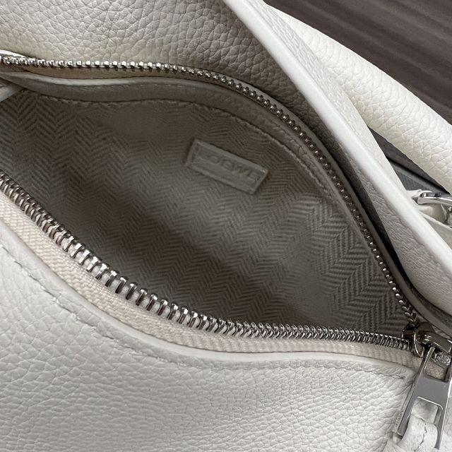 Loewe original grained calfskin mini puzzle bag A510P88 white