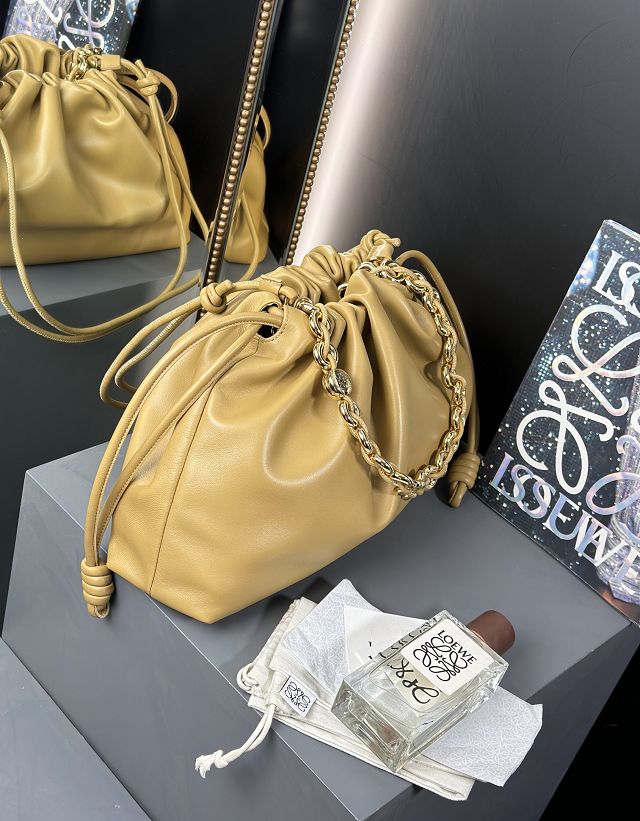 Loewe original lambskin large flamenco purse A411FPD sahara