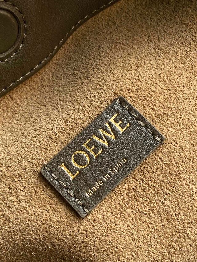 Loewe original lambskin medium flamenco purse A411FCR khaki green