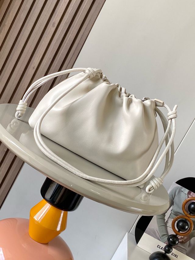 Loewe original lambskin medium flamenco purse A411FCR white