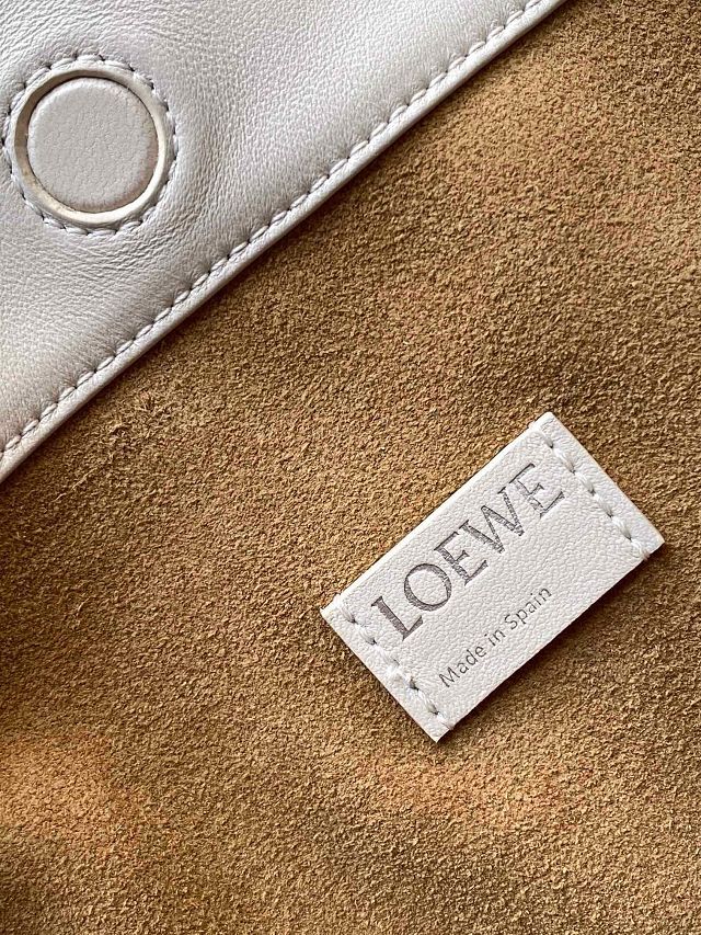 Loewe original lambskin medium flamenco purse A411FCR white