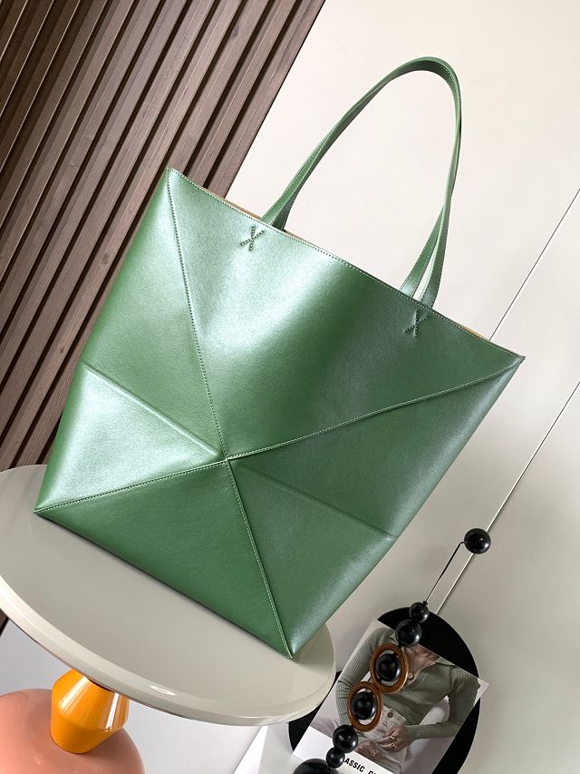 Loewe original calfskin large puzzle fold tote B933Q18 green