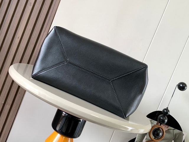 Loewe original calfskin medium puzzle fold tote A657G50 black&tan