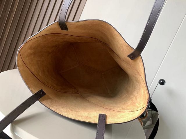 Loewe original calfskin medium puzzle fold tote A657G50 black&wine