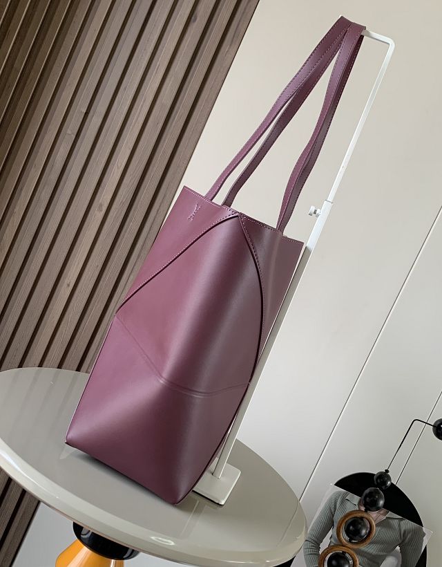 Loewe original calfskin medium puzzle fold tote A657G50 burgundy