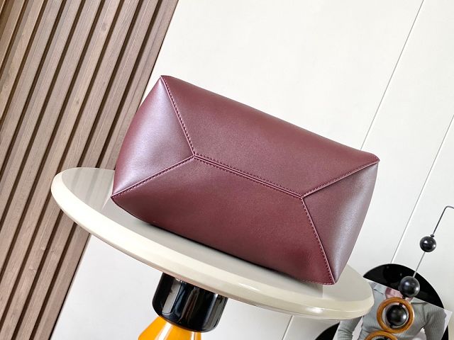 Loewe original calfskin medium puzzle fold tote A657G50 burgundy&peach