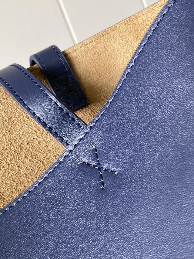 Loewe original calfskin medium puzzle fold tote A657G50 dark blue