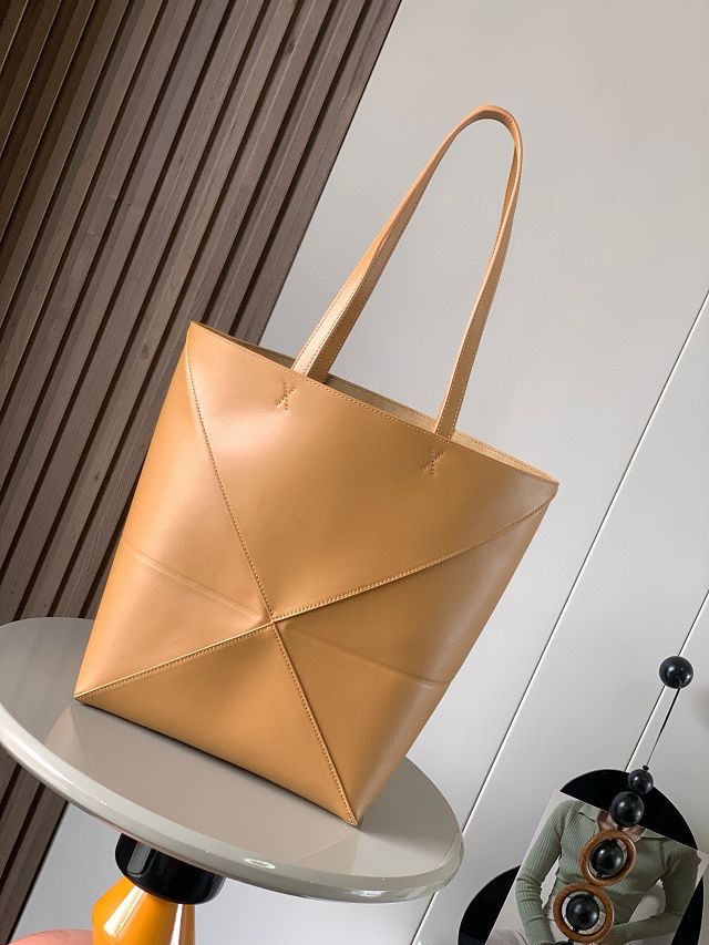 Loewe original calfskin medium puzzle fold tote A657G50 desert