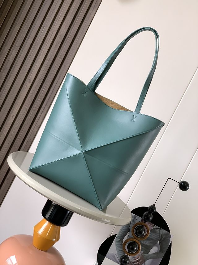 Loewe original calfskin medium puzzle fold tote A657G50 vetiver