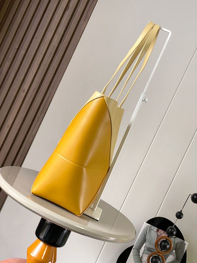 Loewe original calfskin medium puzzle fold tote A657G50 yellow