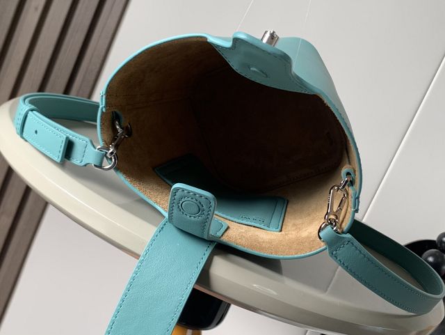 Loewe original calfskin mini pebble bucket BBMX01 blue