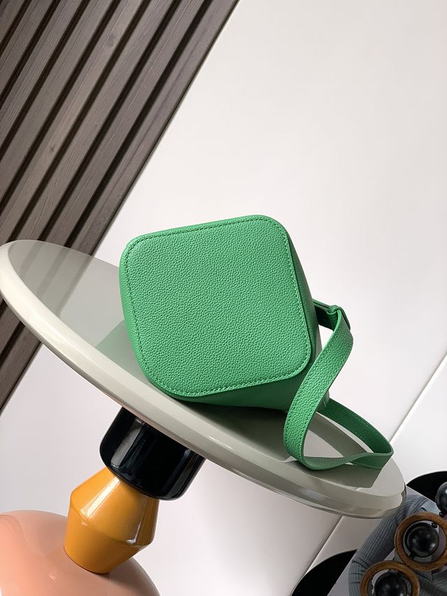 Loewe original calfskin mini pebble bucket BBMX01 green