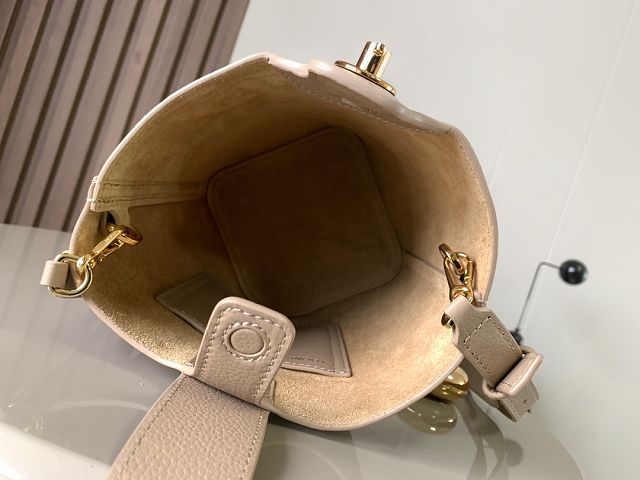 Loewe original calfskin mini pebble bucket BBMX01 sand