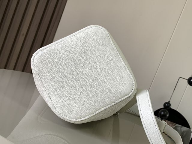 Loewe original calfskin mini pebble bucket BBMX01 white