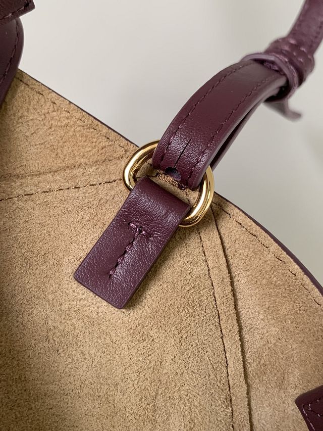 Loewe original calfskin mini puzzle fold tote A657V25 burgundy