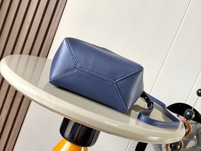 Loewe original calfskin mini puzzle fold tote A657V25 dark blue