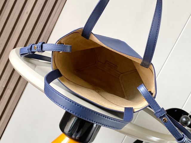 Loewe original calfskin mini puzzle fold tote A657V25 dark blue