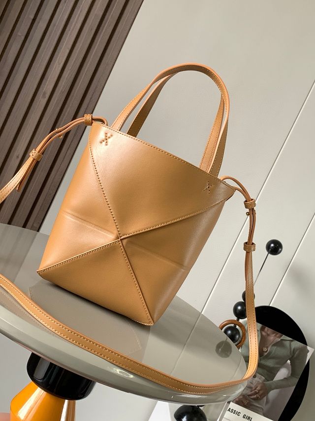 Loewe original calfskin mini puzzle fold tote A657V25 desert