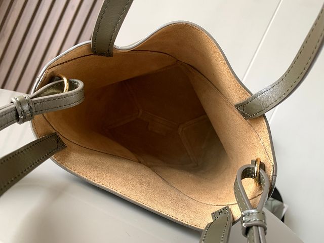 Loewe original calfskin mini puzzle fold tote A657V25 khaki