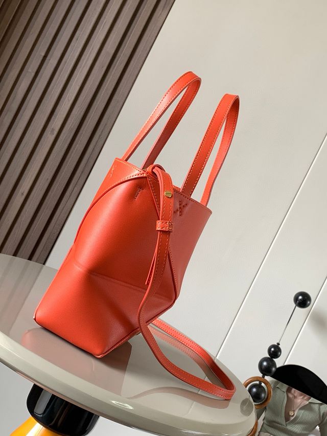 Loewe original calfskin mini puzzle fold tote A657V25 orange