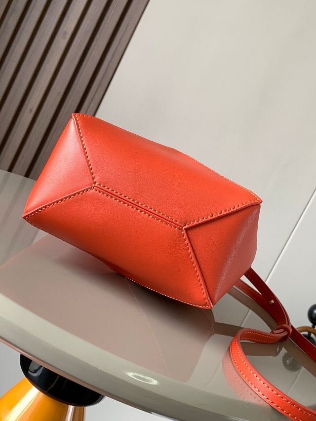 Loewe original calfskin mini puzzle fold tote A657V25 orange