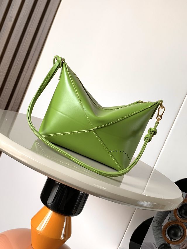Loewe original calfskin puzzle fold pouch C510PT1 green