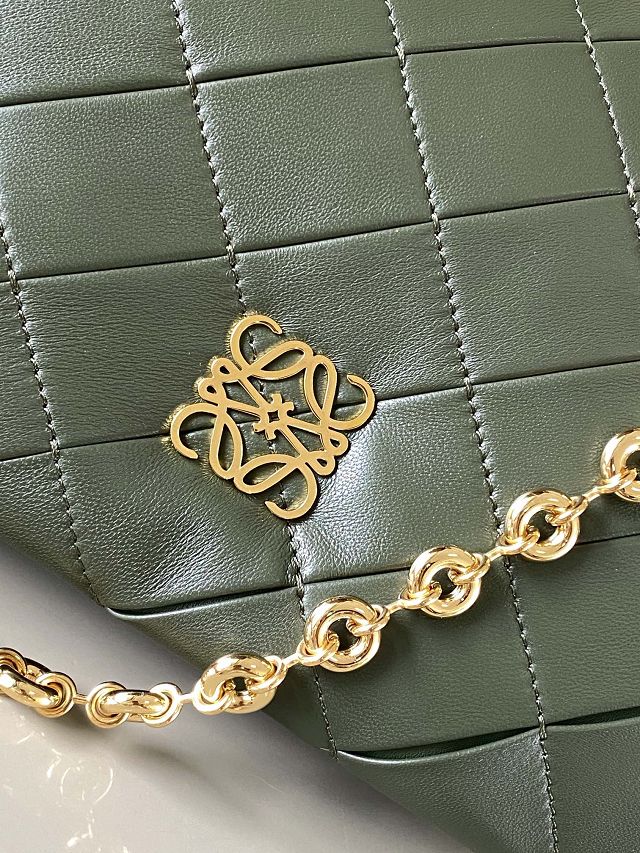 Loewe original lambskin medium goya puffer bag  A896P41 dark green