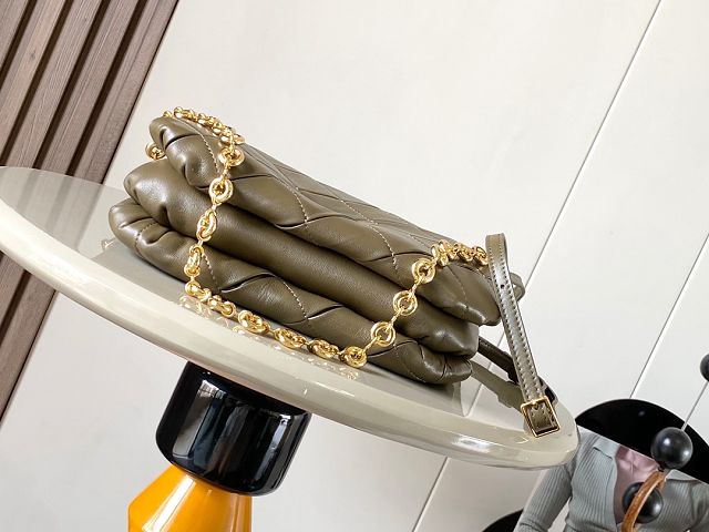 Loewe original lambskin medium goya puffer bag  A896P41 khaki green