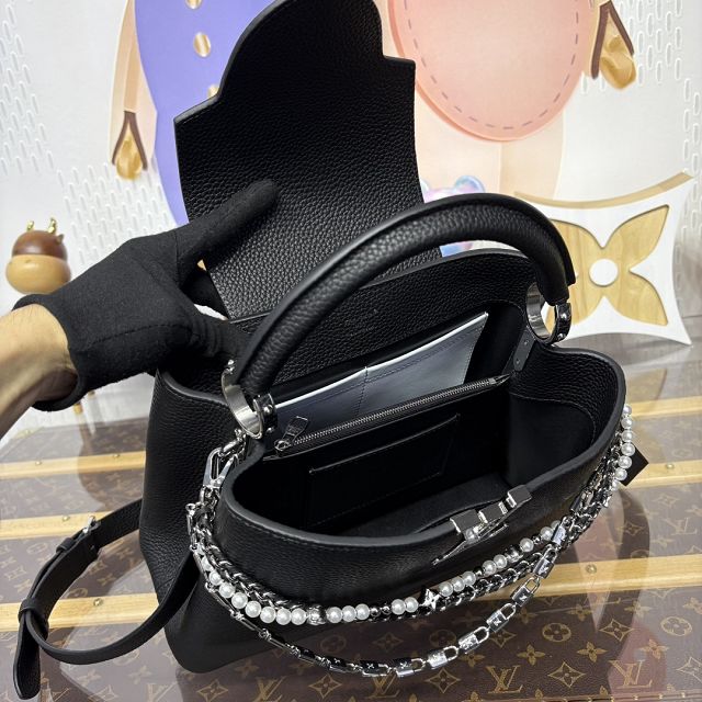 Louis vuitton original calfskin capucines mm M12936 black