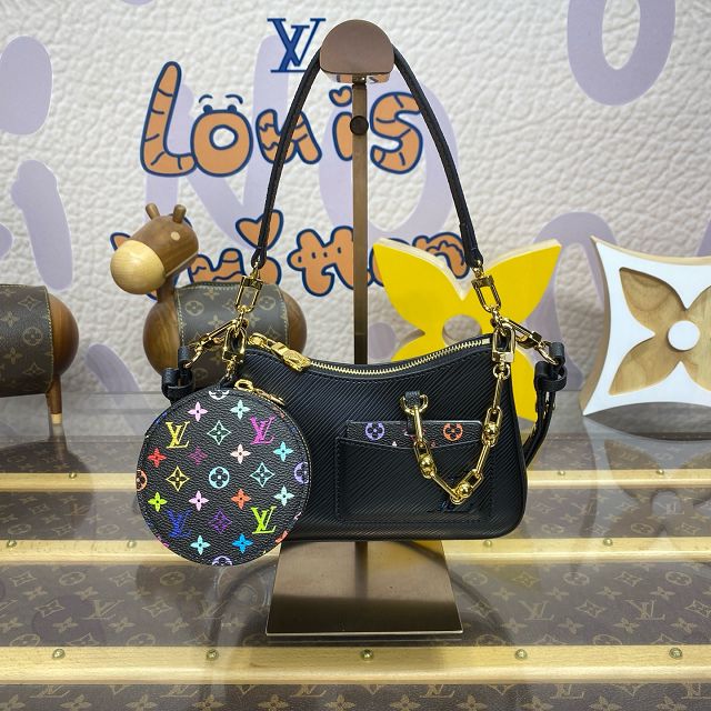 Louis vuitton original epi leather marellini bag M13099 black