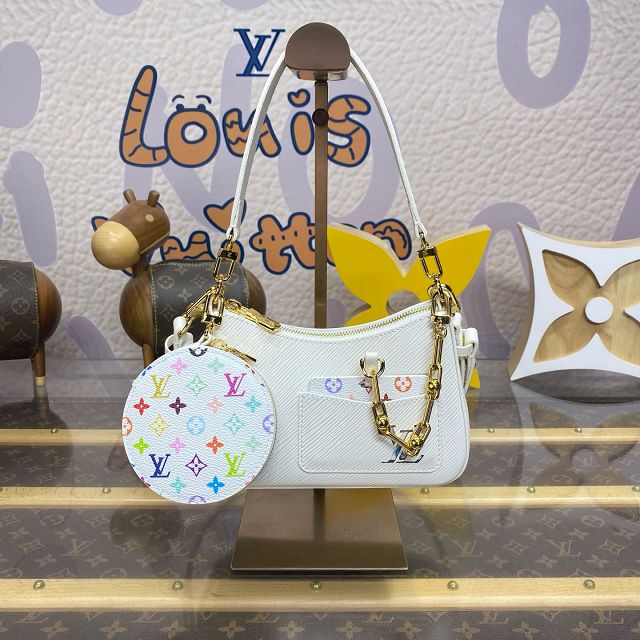 Louis vuitton original epi leather marellini bag M13100 white