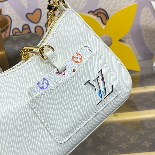 Louis vuitton original epi leather marellini bag M13100 white