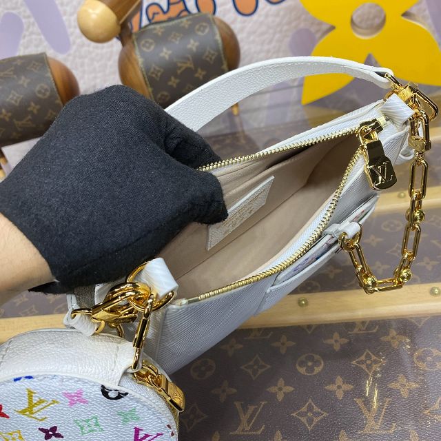 Louis vuitton original epi leather marellini bag M13100 white